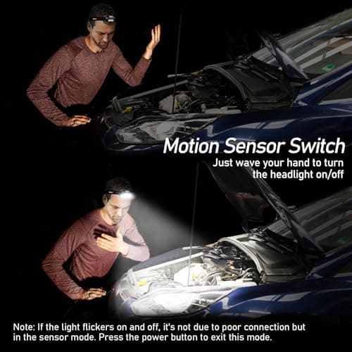 Blukar Head Torch Rechargeable, 2 Pack 2000L Super Bright Headlamp- 8 Modes — view 4