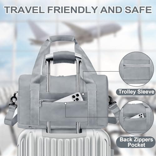 CS COSDDI Travel Bag, Overnight Bag with Shoes Compartment & Wet Pocket, Weekend Bags for Water Resistant Haspital Bag Gym Duffle Bag Women Men Holdall Bag, for Ryanair Cabin Bags 40x30x20 — view 6