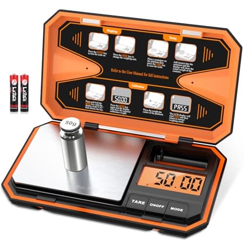 Brifit 500g Digital Kitchen Scale, High-Precision Pocket Scale with 50g Calibration Weight, Portable Jewelry Scale with Tare Function, Unit Conversion & Backlit LCD, 0.01g Accuracy, Batteries Included