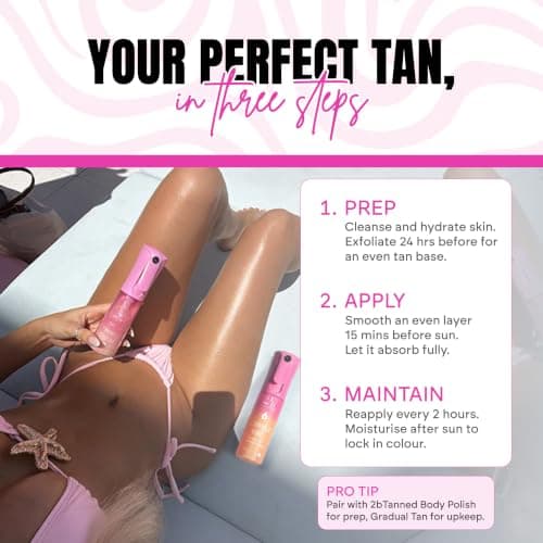 2bTanned Carrot Oil SPF 6 Sunscreen (100ml Travel Size), Dry Tanning Oil for Golden Glow, Easy To Apply Sun Tan Accelerator with Tyrosine Vitamins A & E, Lightweight Non Sticky Formula, Sugar Cloud — view 5