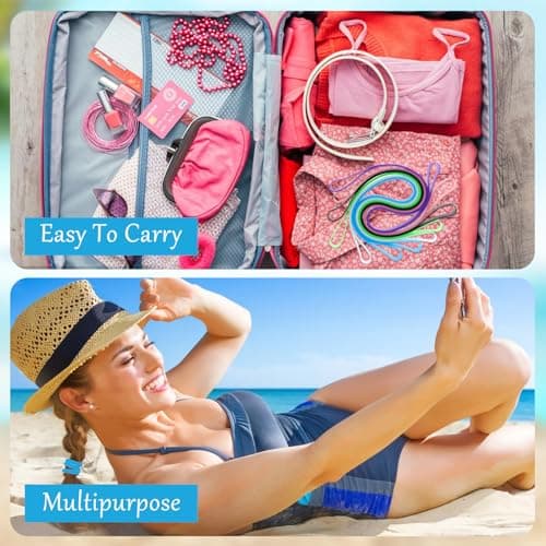 HJZHII 6 Pcs Beach Towel Bands, Silicone Towel Clips for Cruise Chairs — view 4