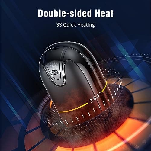 Hand Warmers,3 Heat Levels Rechargeable Hand Warmer,12 Hrs Long Lasting Portable Pocket Heater,2 in 1 Magnetic Hand warmer with LCD Digital Screen for Home Camping Hunting Outdoor,Best Winter Gift — view 3