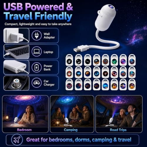 Ocean Projector, Galaxy Projector Night Light, 2026 New HD 5D Holographic Night Light Projectors, 360° Adjustable, LED Projection Lamp for Bedroom — view 5
