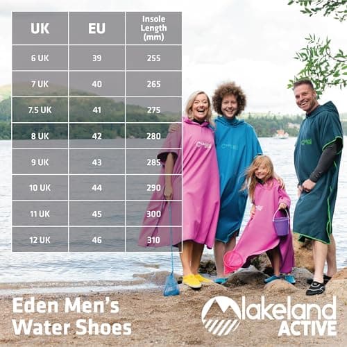 Lakeland Active Men’s Eden Water Shoes - Adjustable, Quick Drying & Breathable for Beach and Swimming - Black/Grey - 1 UK — view 6