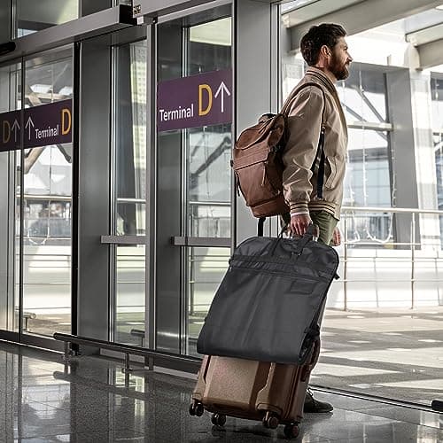 Univivi Suit Bags for Men, Suit Carrier for Travel, 48in Garment Bag, Black — view 6
