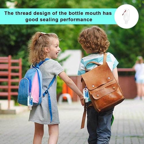 10 Pcs Hand Sanitiser with Clip Set, Hand Sanitiser Mini, Travel Hand Sanitiser, Easy to Carry Reusable 30ml Refillable Travel Bottle Disinfectant Alcohol — view 5
