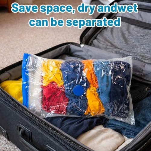 8 Pack Vacuum Storage Bags 60 x 40 cm, Small Space Saver Compression Bags with Airtight Valve, Reusable Vacuum Seal Bags for Clothes, Ideal for Travel & Home Wardrobe Storage — view 6
