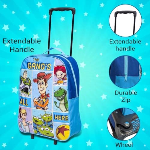 Disney Toy Story Kids Cabin Bag Suitcase for Boys - Lightweight with Wheels & Telescopic Handle - Ideal for Short Breaks, Holidays, Sleepovers, School Trips (Toy Story) — view 3
