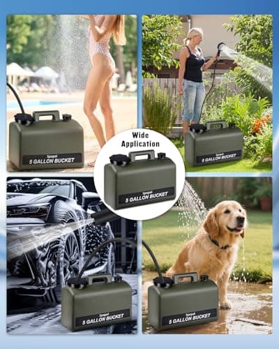 Spopal Portable Camping Shower Kit, 10000mAh Pump with 20L Water Tank — view 2
