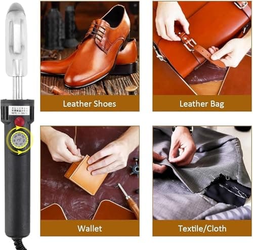 Electric Leather Iron, Crafts Quilting Small Iron For, Digital Display Mini Temperature 50-350℃ Adjustable, for Craft Leather Repair Shoes Bag Crease Removal — view 4