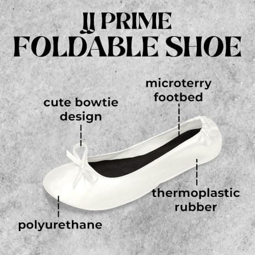 After Party Shoes with Foldable Bag Roll Up Shoes for Women 5/6 UK, White — view 4