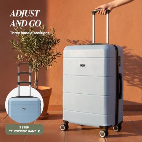 LUGG Jetset 5 Piece Luggage Set, 20/24/28 Inch ABS Hard Shell Suitcases with TSA Locks, Durable 230D Twill Fabric Waterproof Expandable Duffle & Toiletry Bag, Cabin & Checked Baggage Travel Set — view 4
