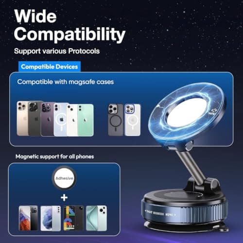 VILOKA Car Mount for MagSafe Magnetic Phone Holder 360° Rotation - Black — view 5