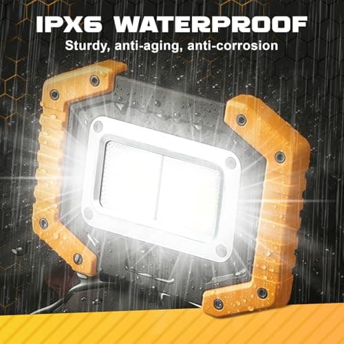 Rechargeable 30W LED Work Light,3 Modes 2000LM Portable COB Floodlight Waterproof Camping Lights, Security Lights Outdoor for Garage Hiking Fishing Emergency (Batteries Included) — view 6