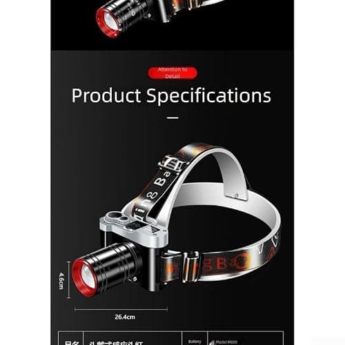 LED Headlamp 4 Modes White Yellow Blue Purple Light — view 3