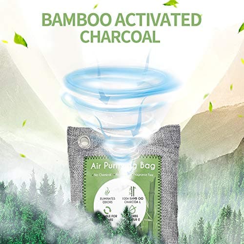 12 Pack Bamboo Charcoal Air Purifying Bag, Activated Charcoal Bags Odor Absorber, Moisture Absorber, Natural Car Air Freshener, Shoe Deodorizer, Odor Eliminators For Home, Pet, Closet (8x50g, 4x200g) — view 4