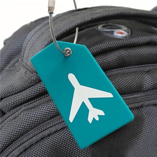 5Pack Silicone Luggage Tag with Name ID Card Perfect to Quickly Spot Luggage Suitcase by Ovener, Turquoise Green, L3.5 x W2 inch (Tag), L 3.4X W1.8 inch (Name Card) — view 6