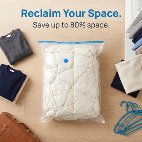 Jumbo Vacuum Storage Bags 2 Pack - 130 x 100 cm Extra Large Space Saver Compression Bags for Duvets, Bedding, Clothes - Reusable Airtight Seal Bags with Seal Valve for Home & Travel — view 4