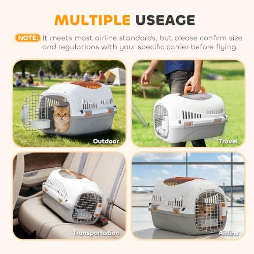 PawHut Plastic Cat Carrier Top Load for Small Dogs and Cats 49 x 32 x 31 cm — view 4