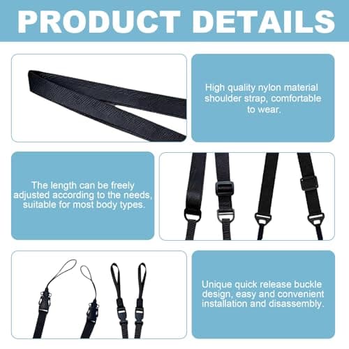 2 Pack Universal Adjustable Nylon Shoulder Straps, Quick Release Buckles — view 3