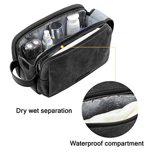 BAGSMART Men's Wash Bag, Large Capacity Travel Toiletry Bag & Wet Pocket — view 3