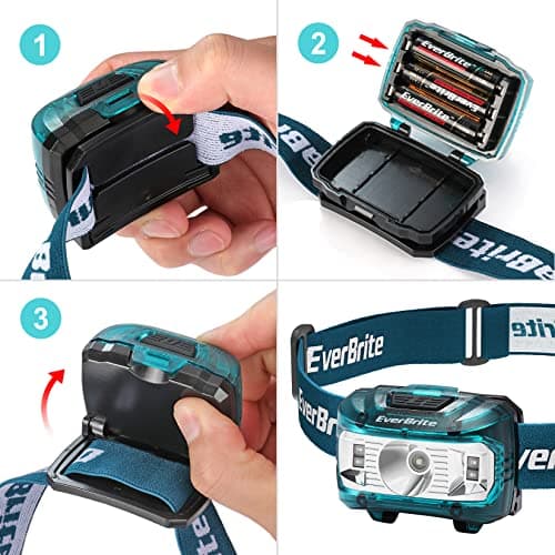 EverBrite 150-300 LM LED Head Torch Battery Powered(2 Pack, Blue) — view 5