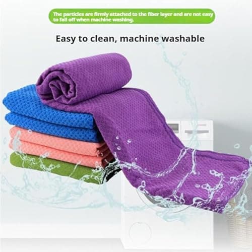 Yoga Towel Yoga Mat Towel Non Slip Hot Yoga Towel Quick Dry Fitness Mats Towel Ultra Soft and Sweat Absorbent Grip Dot Washable Grip Towels With Free Mesh Carry Bag — view 5