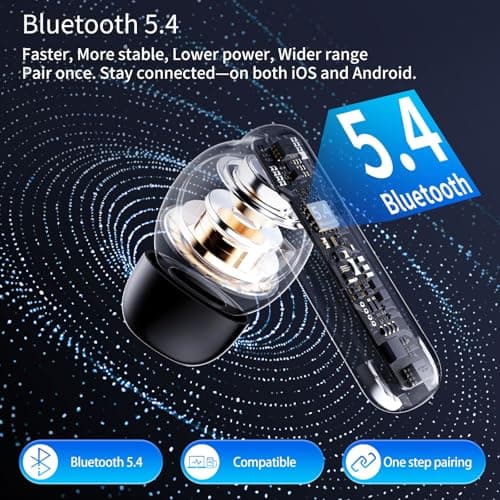 Wireless Ear buds 6-Mic Noise Canceling Large Dual LED Display 48H Playtime — view 6