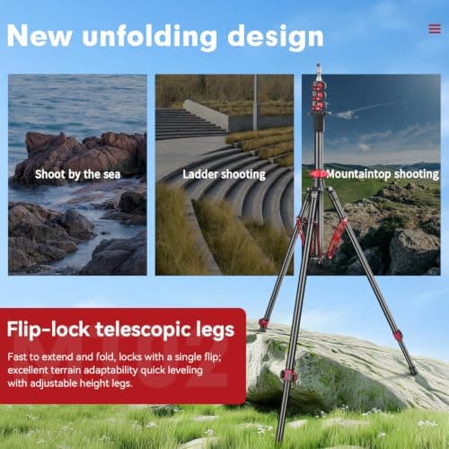 FreeSea Photography Light Stand 8.5ft Adjustable Aluminum Portable Tripod — view 6