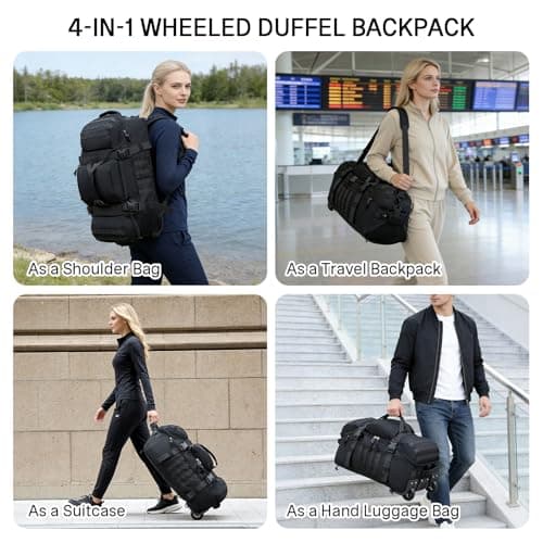 80L Wheeled Duffle Bag Expandable Foldable Luggage Large Bag Suitcase — view 6