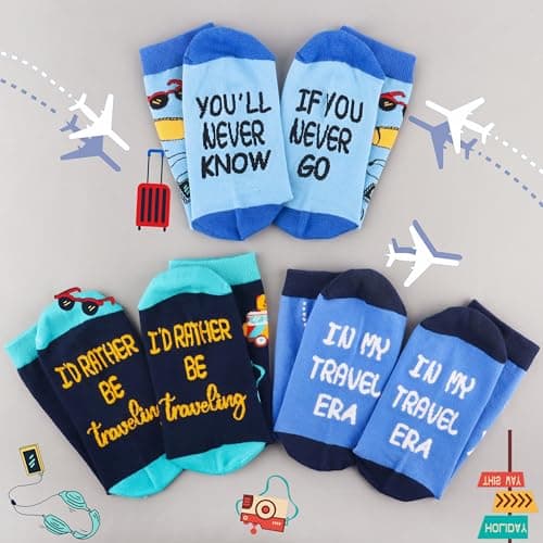 Jeasona 3 Pairs Travelling Socks Travel Essentials Women — view 3