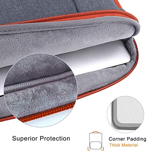 Voova Laptop Sleeve 13-14 Inch, Waterproof Case with Pouch, Dark Grey — view 2