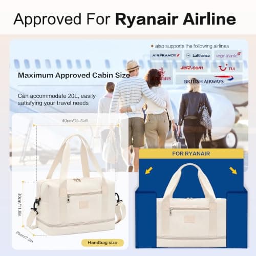 for Ryanair Cabin Bags 40x30x20 Underseat 24L Hand Luggage Bag — view 2