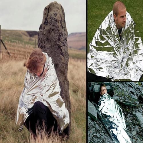 Thermal Blanket Warm Aluminum Foil Survival Gear — view 2