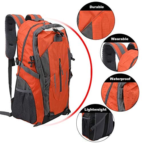6 Colors 40L Water proof Backpack Shoulder Bag For Outdoor Sports Climbing Camping Hiking (Orange) — view 4