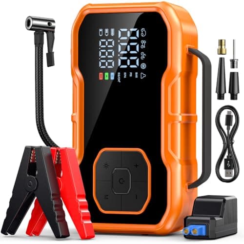Jump Starter Power Pack, Car Battery Booster Jump Starterwith Tire Inflator