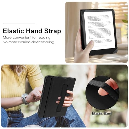 HoYiXi Universal Case for 6 inch Kindle eReader Compatible with Paperwhite(2025/2018)/PocketBook and Tolino/Kobo Clara HD,6" eReader Protective Case Cover Elastic rope, — view 5