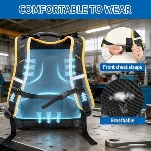 Electricians Tool Bag for Men,Heavy-Duty Tool Bag Backpack,Electrician Bag — view 4
