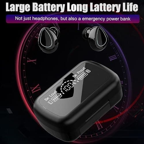 Wireless Earbuds, Wireless Headphones, HiFi Stereo Deep Bass, Bluetooth 5.3 Touch Control Noise Reduction Headphones , Mini Ear Buds Mic In-Ear Headset IP7 Waterproof LED Display for Sport Gym — view 3
