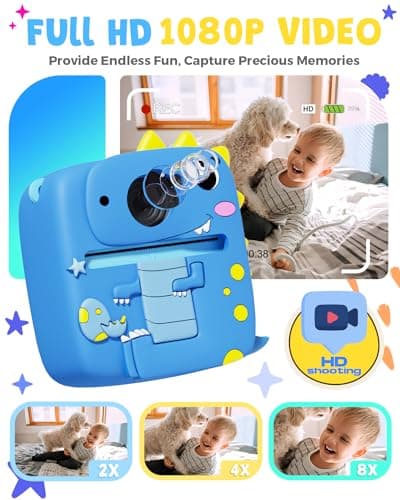 Kids Camera Instant Print, 1080P Kids Digital Camera,Boys Gifts Toys Age 3+ — view 3