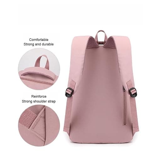 School Bags for Girls, Lightweight Backpack School Bags for Girls Secondary School, Waterproof Rucksack Aesthetic School Backpacks Casual Daypack for Kids, Women, Men, College Travel Work Bag, Blue — view 4
