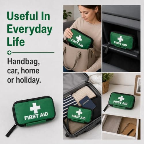 Value Aid HSE Compliant Lone Worker First Aid Kit - 25 Piece Green Bag — view 3
