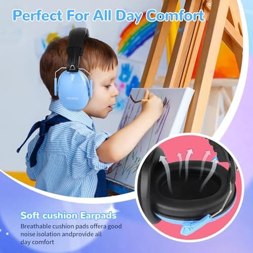 BOLIFIER Kids Ear Defenders for Children,3 Pack Safety Earmuffs Ear Protectors Noise Reduction Headphone Ear Protection Earmuffs for Boys, Girls, Toddlers & Child - 27dB SNR (3 Pack) — view 3
