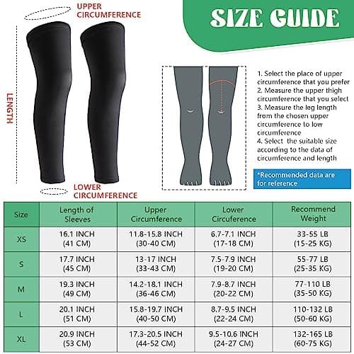 Newbyinn Kid Leg Sleeve 2 Pairs, Long Compression Leg Sleeve — view 2