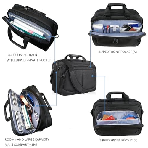 KROSER Laptop Bag Expandable Lightweight Briefcase for 17.3" Work Bag — view 5