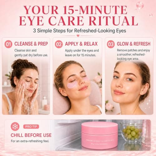 60 Ps Collagen Eye Masks With PDRN & Caffeine,With Rose Gold Massage Tool — view 6