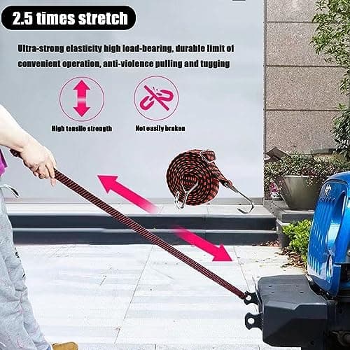 Bungee Cords with Hooks Adjustable - Elastic Heavy Duty Straps Rope Flat Bungee Straps for Bike Luggage Rack Camping Tent Car Roof Rack Fixings 4 Pack — view 2