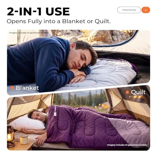 TANSTRIDER Sleeping Bags for Adults Warm Weather, Compact Lightweight Backpacking Sleeping Bag with Compression Sack for Youth, Camping Essentials Gear for Hiking Travel Climbing Outdoor & Indoor Use — view 5