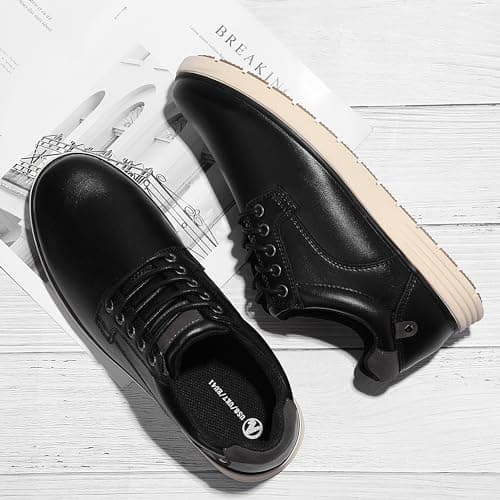 festooning Men's Casual Dress Shoes Loafers for Men Casual Sneakers Shoes Lace Up Comfortable Oxfords Slip-on Black Size 9.5 — view 3