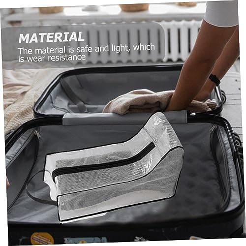Luxshiny 2pcs Shoe Storage Bag Travel Boots Organizer Reusable Zippered Household Storage Pouch for Home Walking Boots — view 3